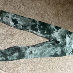 Lululemon Athletica Green Tie-Dye Leggings